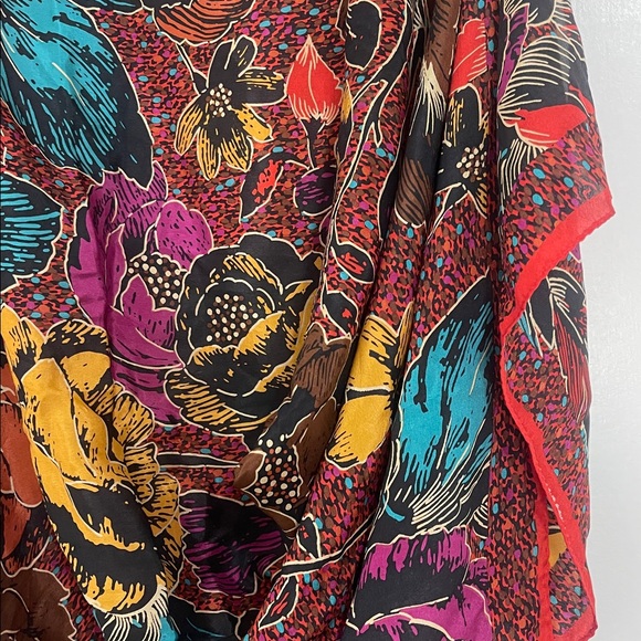 Honey 100% Silk Scarf Floral Vintage - Picture 4 of 11